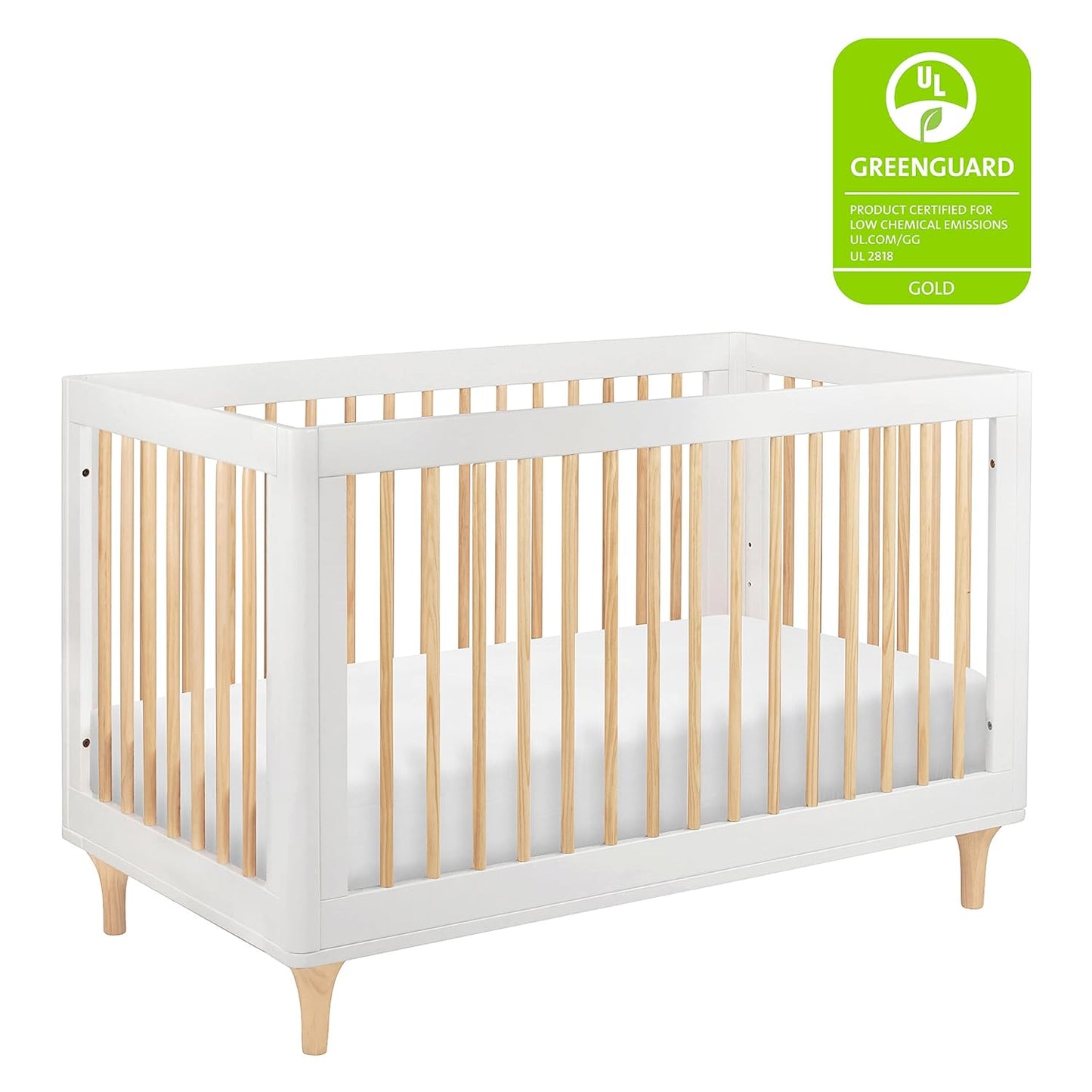 Babyletto Lolly 3-In-1 Convertible Crib with Toddler Bed Conversion Kit in Canyon/Washed Natural, Greenguard Gold Certified