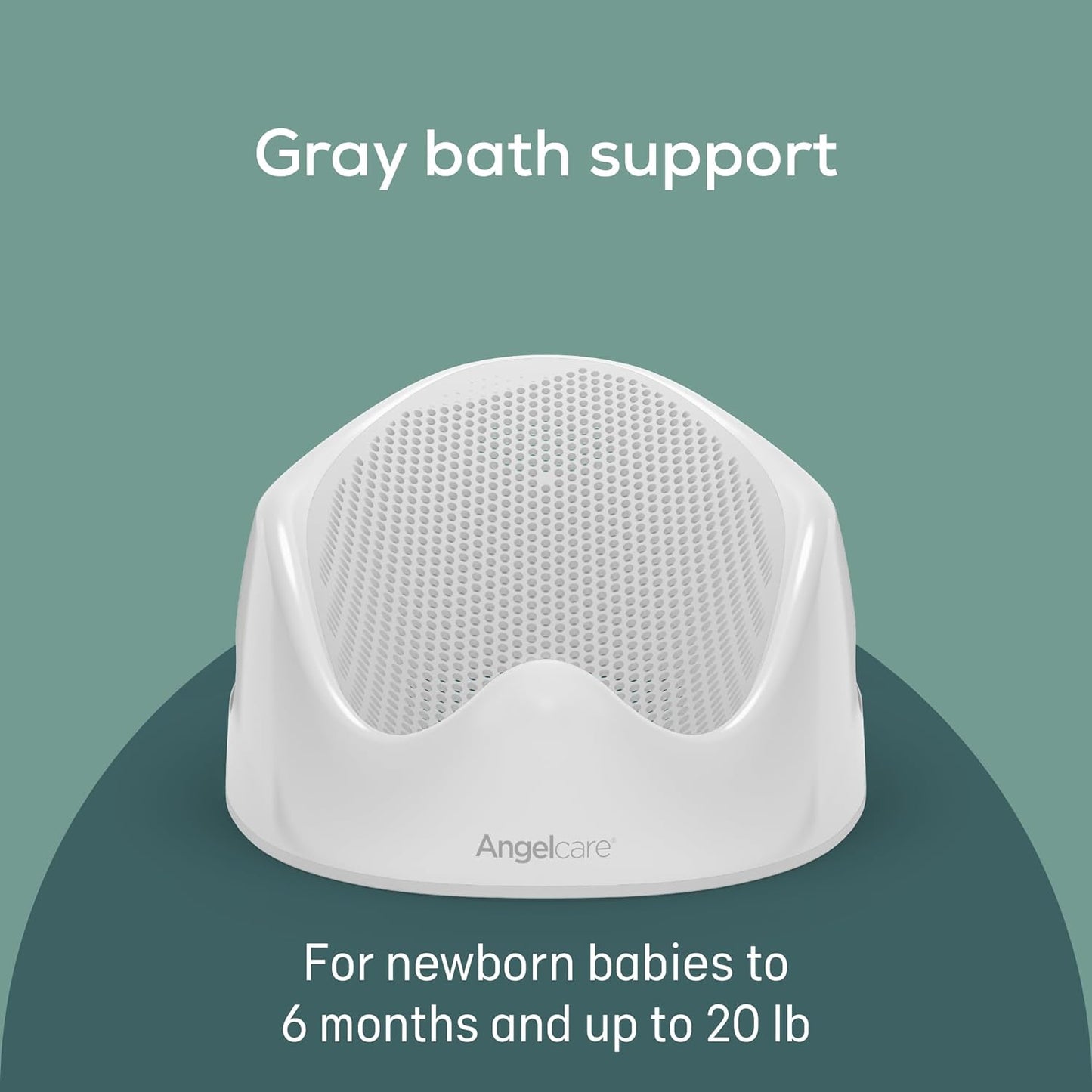 Angelcare Baby Bath Support (Gray) | Ideal for Babies Less than 6 Months Old