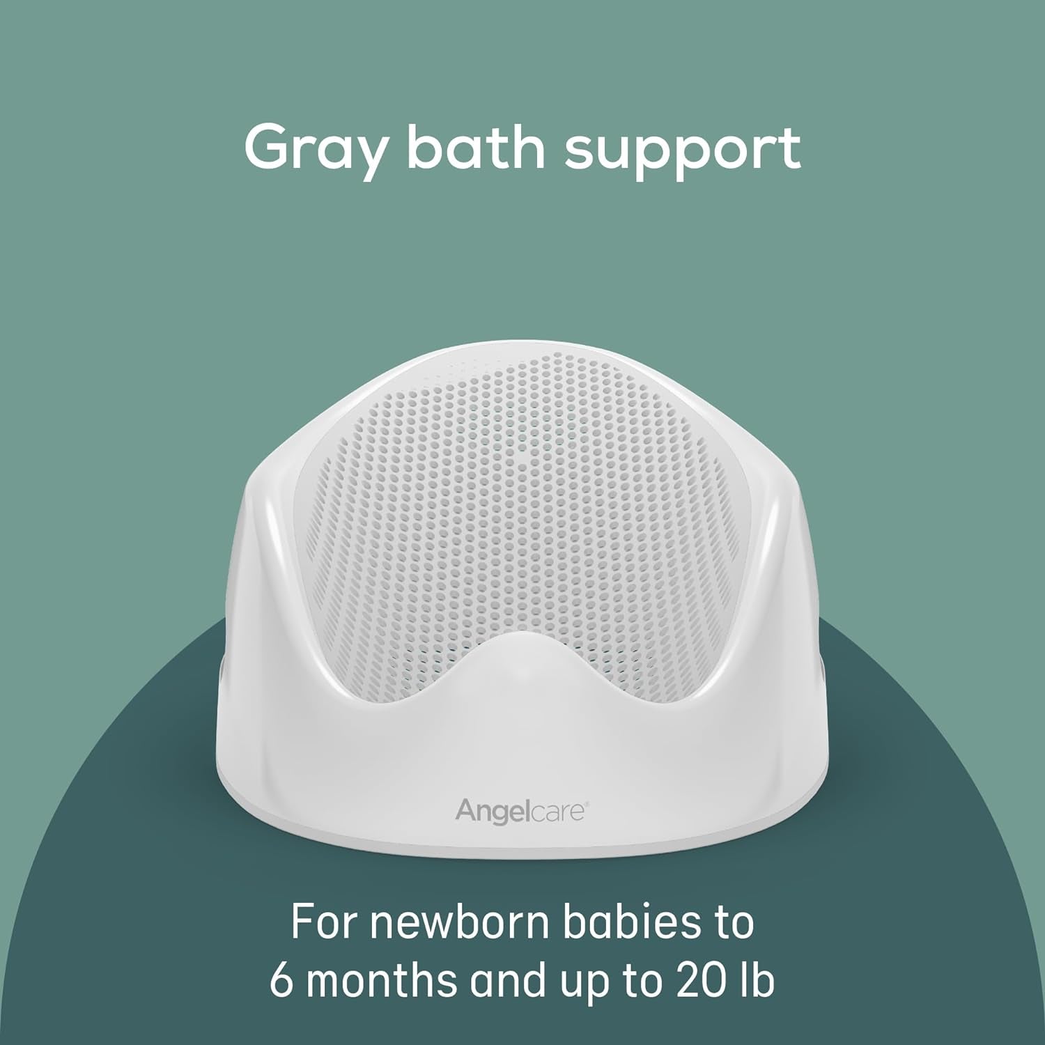 Angelcare Baby Bath Support (Gray) | Ideal for Babies Less than 6 Months Old