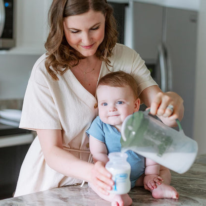 Dr. Brown'S Baby Formula Mixing Pitcher with Adjustable Stopper, Locking Lid, & No Drip Spout, 32Oz, BPA Free, Olive