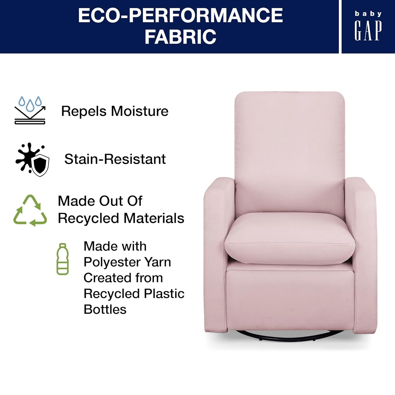 GAP Babygap Cloud Recliner with Livesmart Evolve - Sustainable Performance Fabric, Sailor