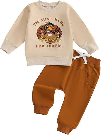 Adobabirl Toddler Baby Halloween Outfit Boy Girl Pumpkin Patch Crew Sweatshirt and Pants Set Halloween Fall Baby Clothes