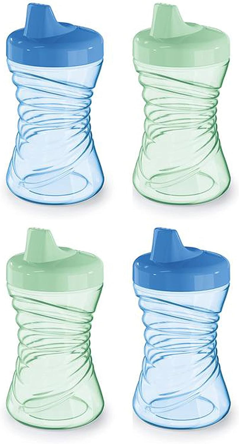 NUK Fun Grips Hard Spout Sippy Cup, 10 Oz. | Easy to Hold, BPA Free, Spill Proof Toddler Cup, 4Pk