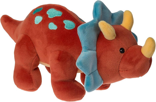 Mary Meyer Stuffed Animal Smootheez Pillow-Soft Toy, 10-Inches, Red Triceratops Dinosaur