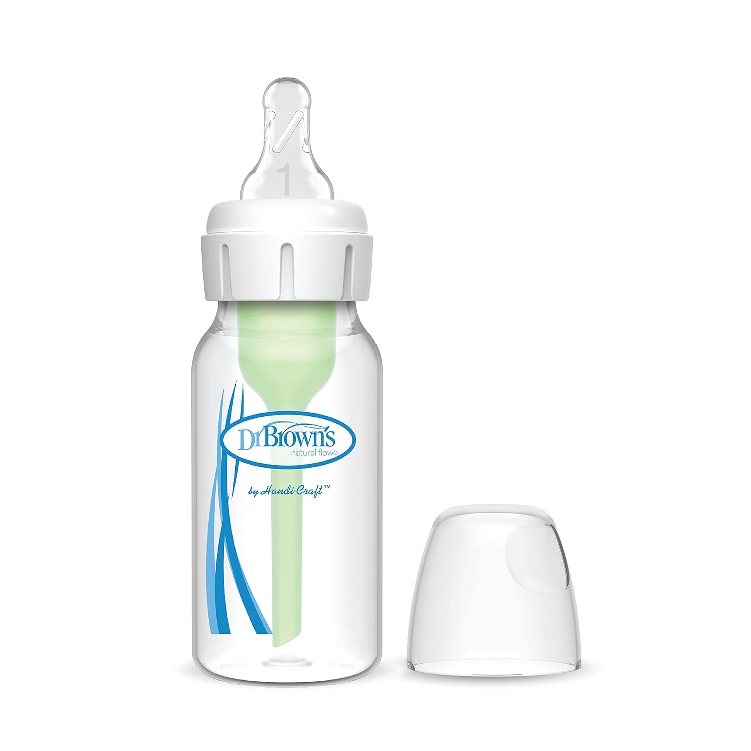 Dr. Brown'S Anti-Colic Options+ Narrow Baby Bottle, 0M+ Level 1 Nipple - Baby Bottle to Reduce Colic (1 Pack), 4 Oz