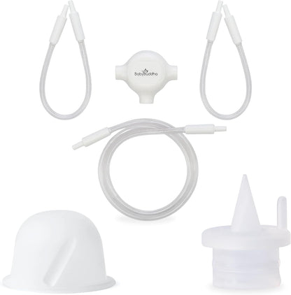 Babybuddha Breast Pump Accessories - Triple Bundle for Babybuddha Automatic Breast Milk Pump - Includes 2 Silicone Diaphragms, 4 Duckbill Valves & 4 Piece Tube Replacement Set (10 Pieces)