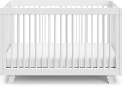 Storkcraft Beckham 3-In-1 Convertible Crib (White) - Converts to Daybed and Toddler Bed, Fits Standard Full-Size Crib Mattress, Adjustable Mattress Height