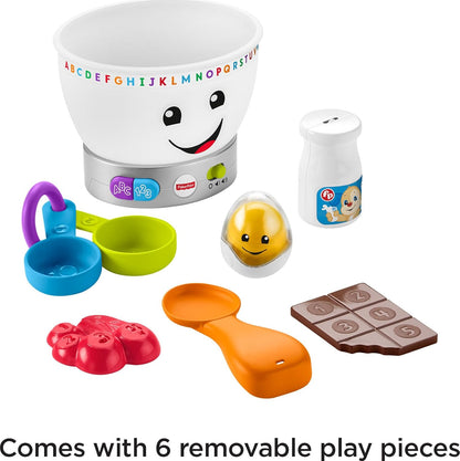 Fisher-Price Baby Learning Toy Laugh & Learn Magic Color Mixing Bowl with Pretend Food Music & Lights for Ages 6+ Months