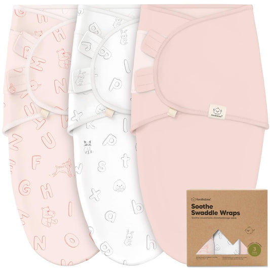 3-Pack Organic Baby Swaddle Sleep Sacks - Newborn Swaddle Sack, Ergonomic Baby Swaddles 0-3 Months, Swaddles for Newborns, Baby Sleep Sack,Baby Swaddle Blanket Wrap,Baby Essentials (ABC Land Rose)