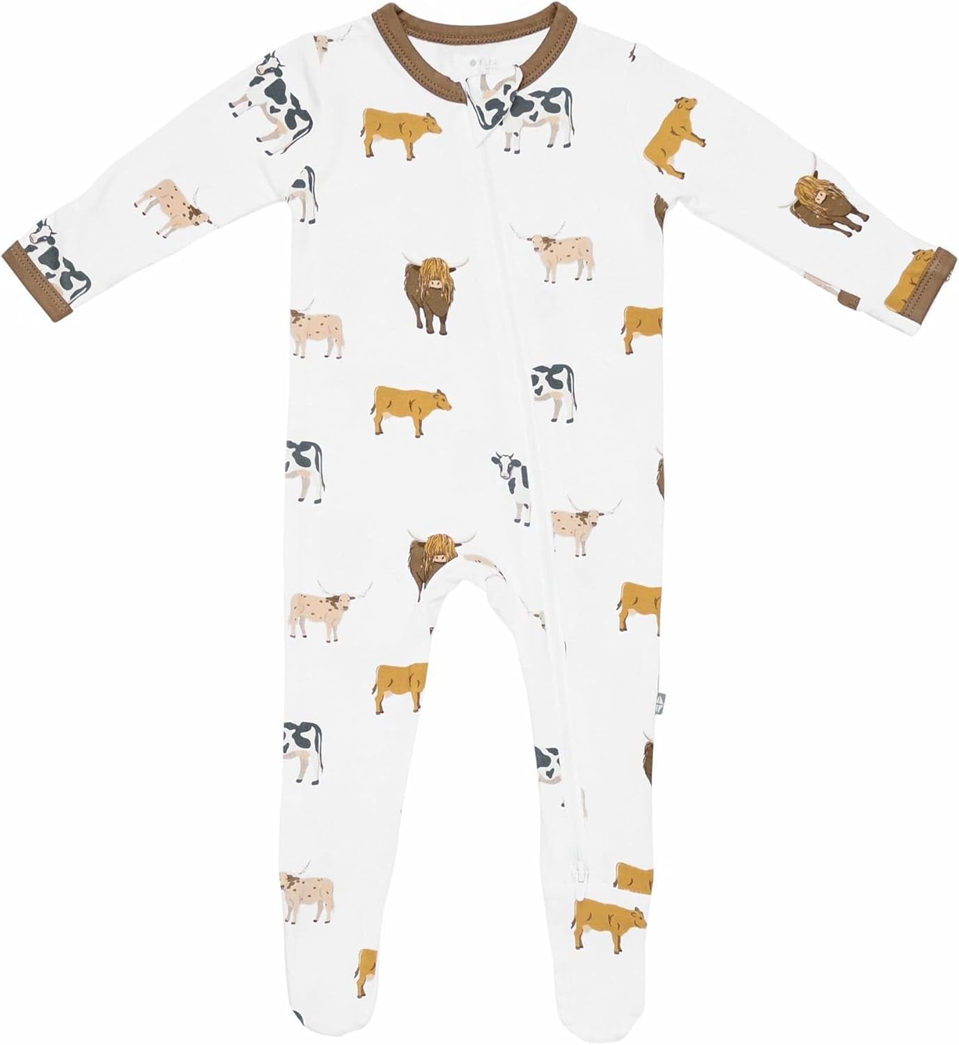 KYTE BABY Unisex Zipper Closure Footies, Rayon Made from Bamboo, 0-24 Months