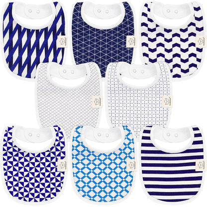 8-Pack Organic Baby Bibs for Boys, Girls - Soft Cotton Drooling and Teething Baby Bibs, Baby Girl Bibs, Baby Boy Bibs, Baby Drool Bibs for Baby Girl, Boy, Newborn Infant Bibs (Grayscale)