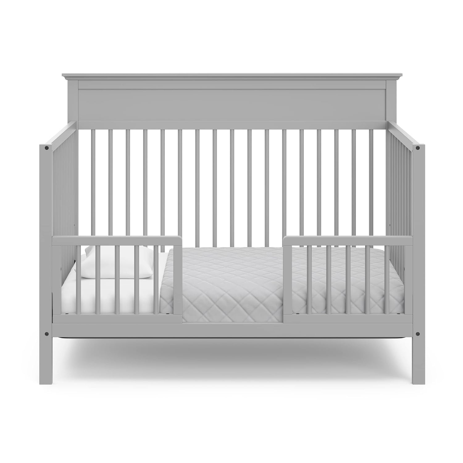 Storkcraft Carmel 5-In-1 Convertible Crib (Pebble Gray) - GREENGUARD Gold Certified, Converts to Toddler Bed & Full-Size Bed, Fits Standard Full-Size Crib Mattress, 4 Adjustable Mattress Heights