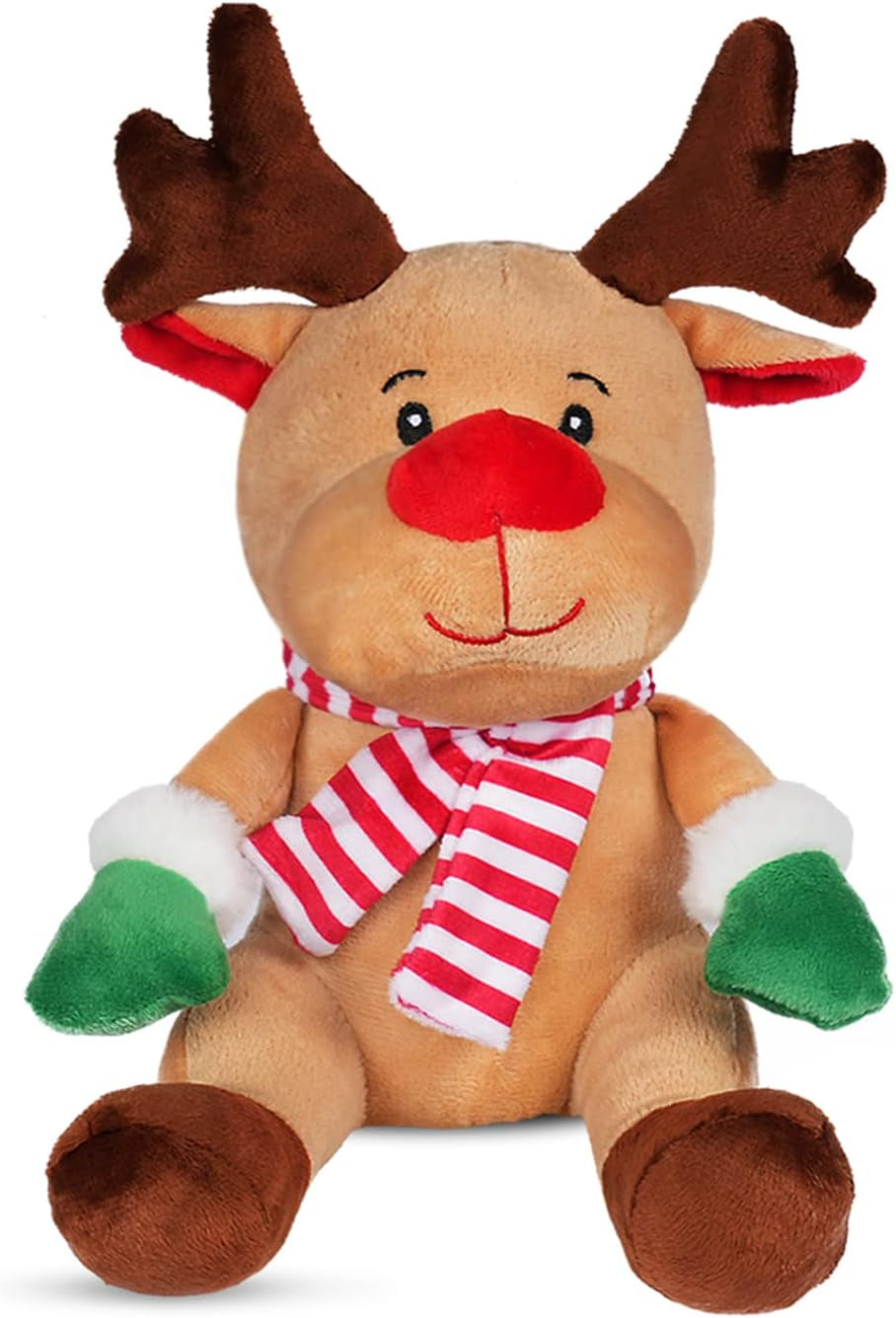 9" Christmas Reindeer Plush, Christmas Stuffed Animals, Christmas Moose Sitting Plush Dolls, Ideal Gift for Kids Baby Toddler, Christmas Decoration Indoor, 1Pcs