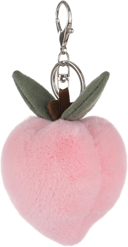 Apricot Lamb Peach Cute Keychain, Soft Stuffed Plush Keychain Toys for Kids’ Backpack, Purse, 3.2 Inches