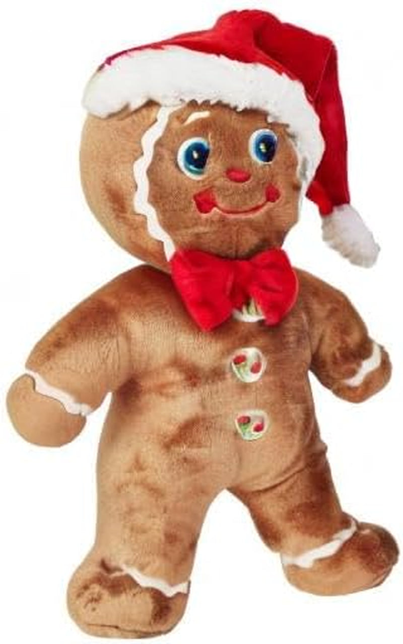 Bearington Collection Jolly Ginger - Gingerbread Christmas Decor, 10 Inch, Gingerbread Man Plush Christmas Decorations Indoor