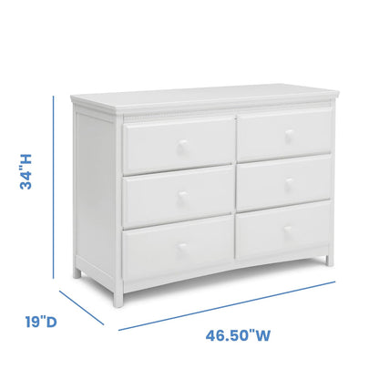 Delta Children Emerson 6 Drawer Dresser with Interlocking Drawers - Greenguard Gold Certified, Grey