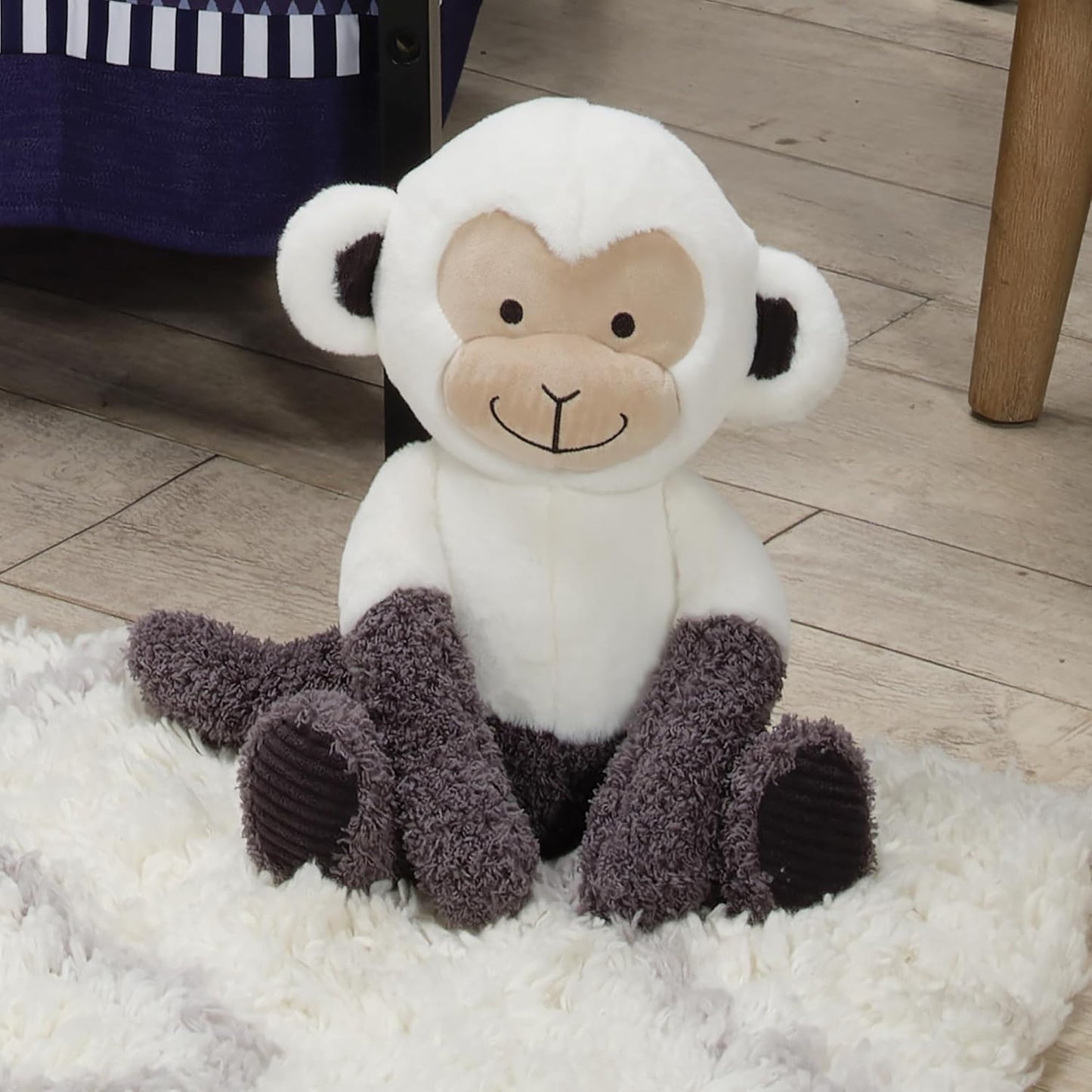 Lambs & Ivy Jungle Party White/Gray Plush Monkey Stuffed Animal Toy - Charlie