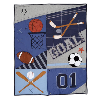 Lambs & Ivy Baby Sports 3-Piece Football/Basketball Baby Crib Bedding Set