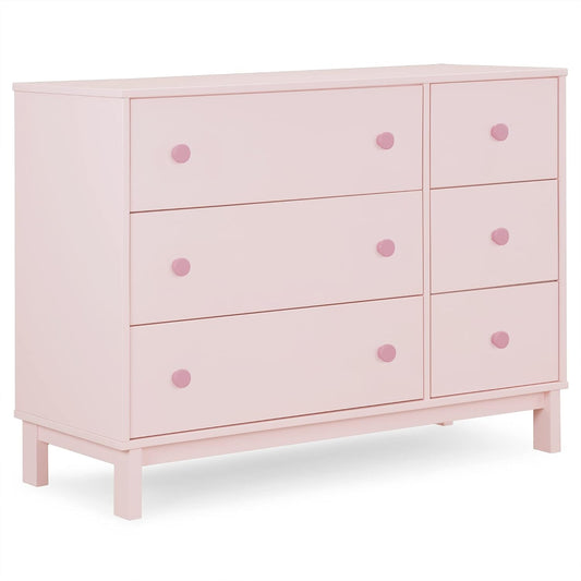 GAP Babygap Legacy 6 Drawer Dresser, Blush Pink/Dark Pink