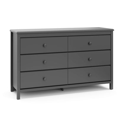 Storkcraft Alpine 6 Drawer Double Dresser (Black) – GREENGUARD Gold Certified, Dresser for Nursery, 6 Drawer Dresser, Kids Dresser, Nursery Dresser Drawer Organizer, Chest of Drawers