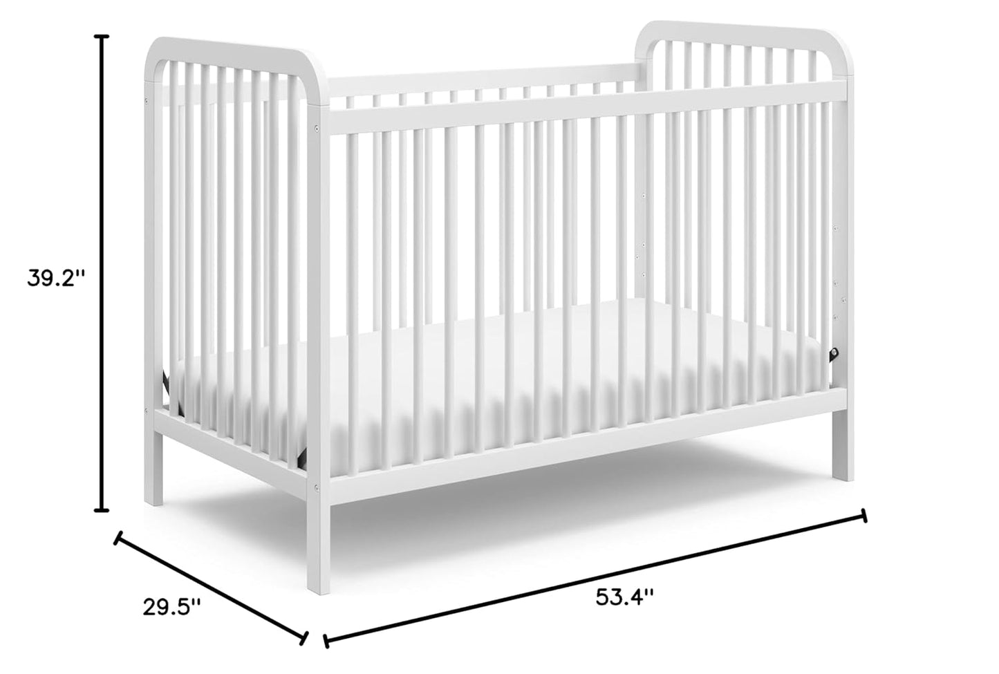 Storkcraft Pasadena 3-In-1 Convertible Crib (White) – GREENGUARD Gold Certified, Converts to Daybed and Toddler Bed, Fits Standard Full-Size Crib Mattress, Adjustable Mattress Height