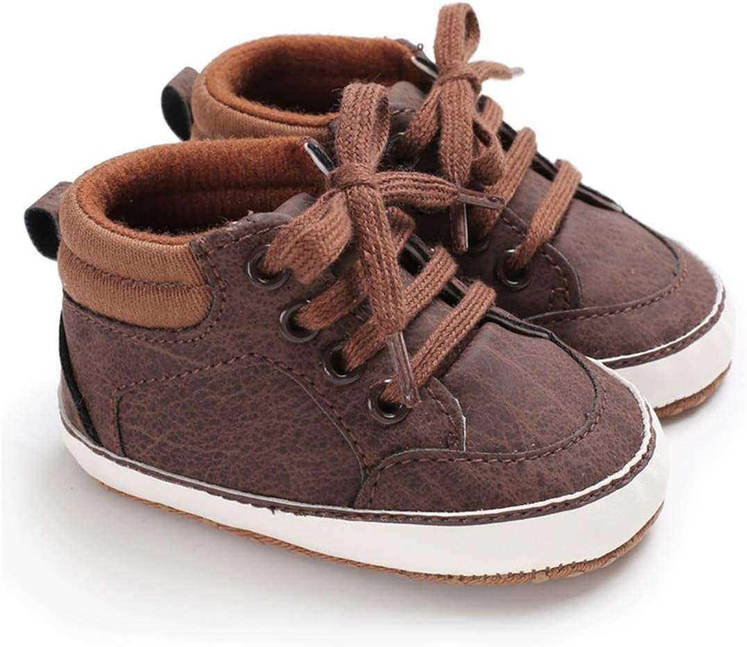 CENCIRILY Baby Boys Girls High Top Sneakers Soft Soles anti Skid Infant Ankle Shoes Toddler Prewalker First Walking Crib Shoes