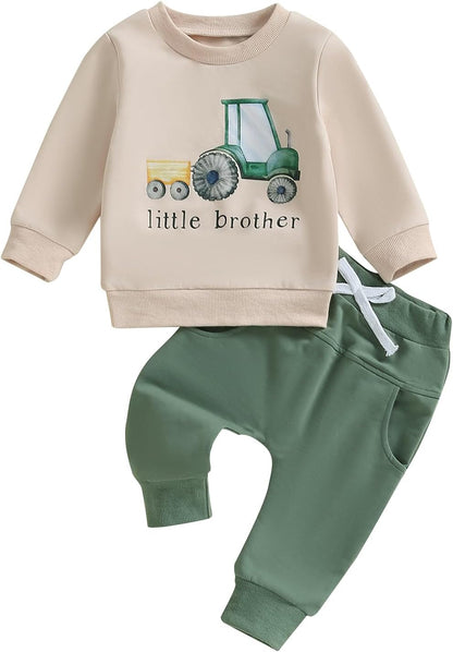 Toddler Baby Boy Clothes Crewneck Sweatshirt Long Sleeve Letter Print Shirt with Pants Cute Fall Winter Outfits