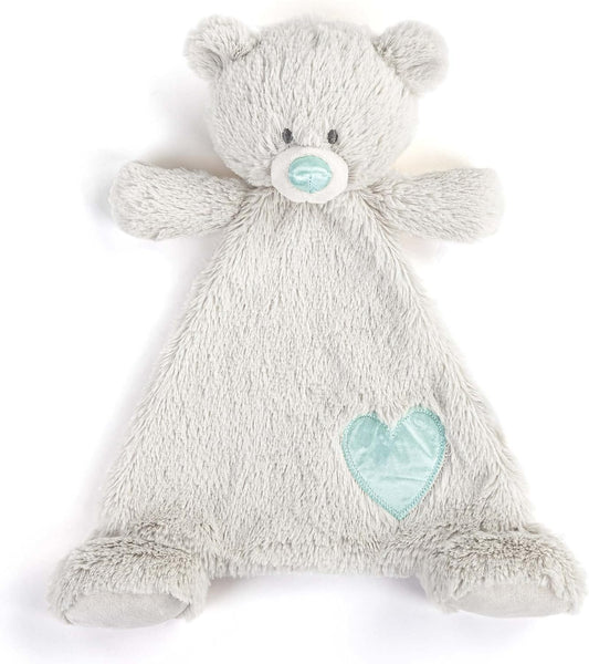 DEMDACO Birthstone Color Aquamarine and Grey 13 X 11 Inch Childrens Stuffed Animal Blankie Bear March