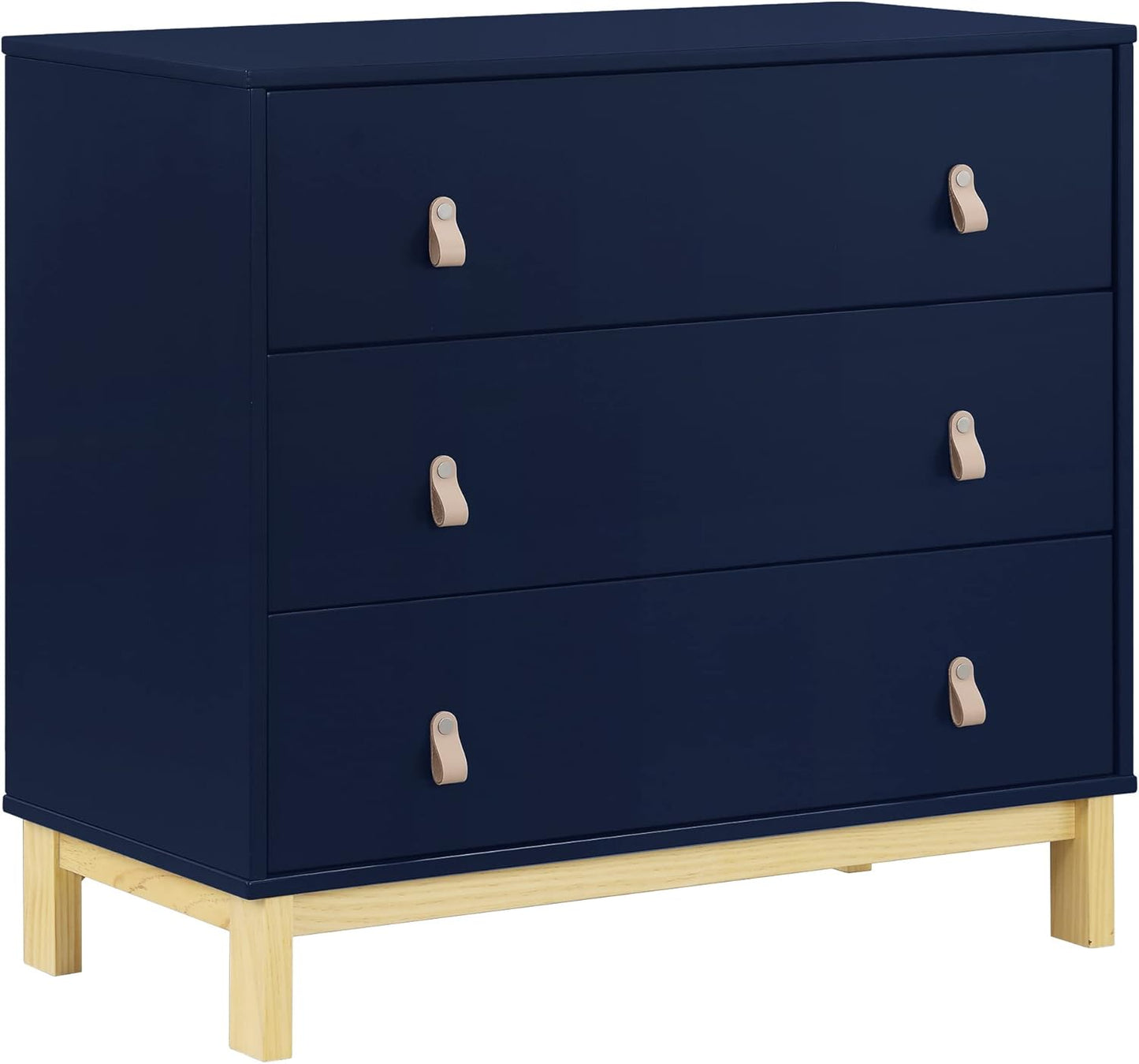 GAP Babygap Legacy 3 Drawer Dresser with Leather Pulls, Navy/Natural