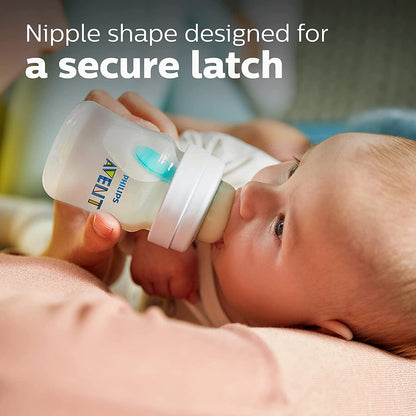 Philips AVENT Anti-Colic Baby Bottle with Airfree Vent Newborn Gift Set with Snuggle, Clear, SCD306/10