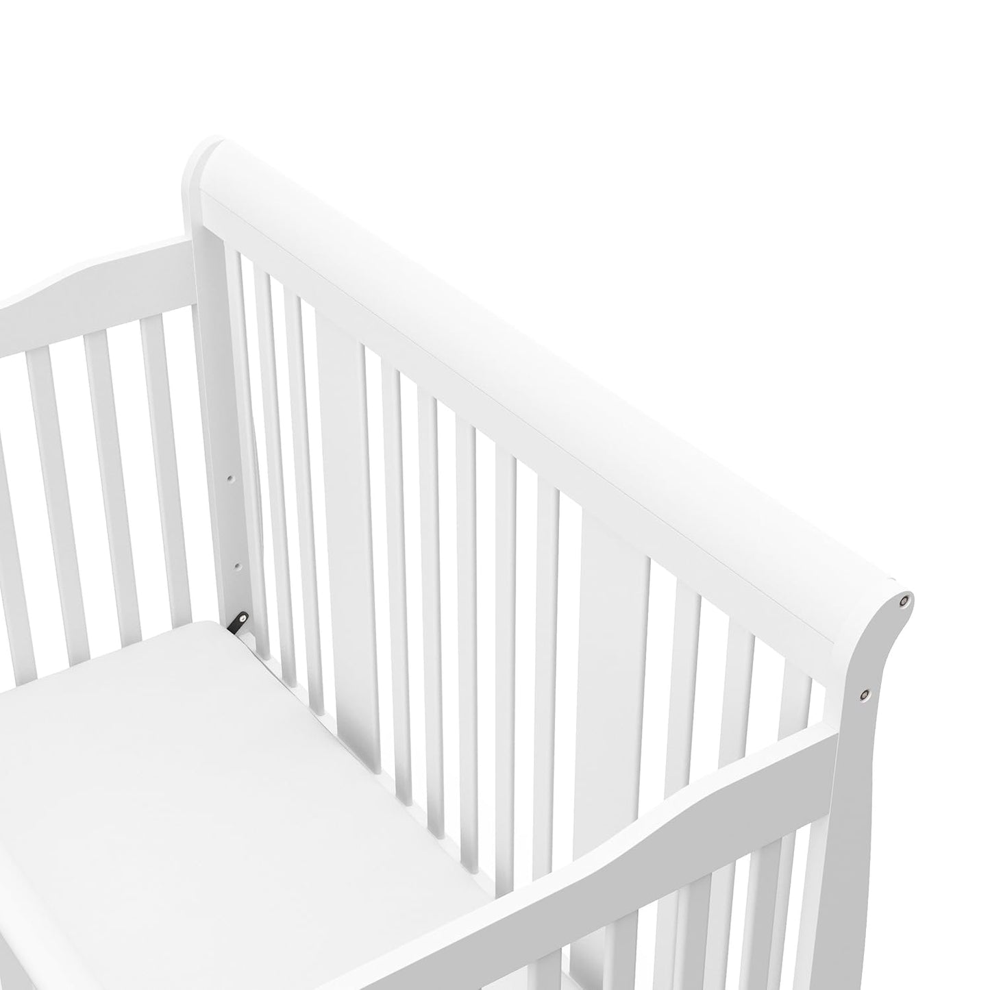 Storkcraft Tuscany 4-In-1 Convertible Crib (White) - Easily Converts to Toddler Bed, Day Bed or Full Bed, 3 Position Adjustable Height Mattress (Mattress Not Included)