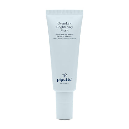 Pipette Overnight Brightening Exfoliating Mask - Face Exfoliator with Moisturizing Squalane & Hyaluronic Acid, Vegan (2 Fl Oz)