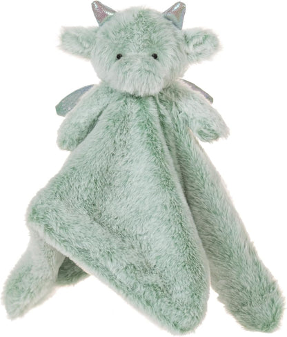 Apricot Lamb Luxury Snuggle Plush Cute Dragon Dinosaur Infant Stuffed Animals Security Blanket Nursery Character Blanket (Green Dragon, 13 Inches)