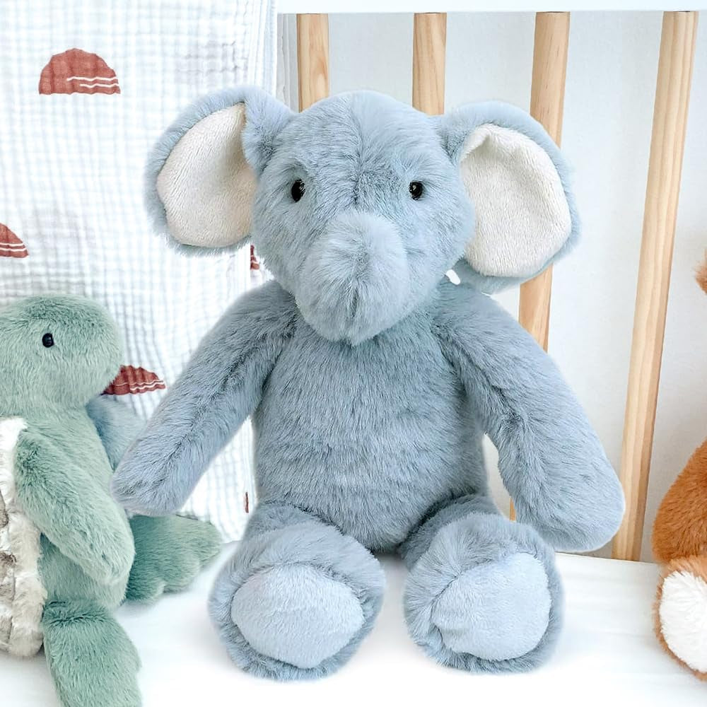 MON AMI Emmie the Elephant Stuffed Animal – 10” Blue, Premium Plush Toy, Soft & Cuddly, Great Gift for Newborns, Kids, Boys, Girls